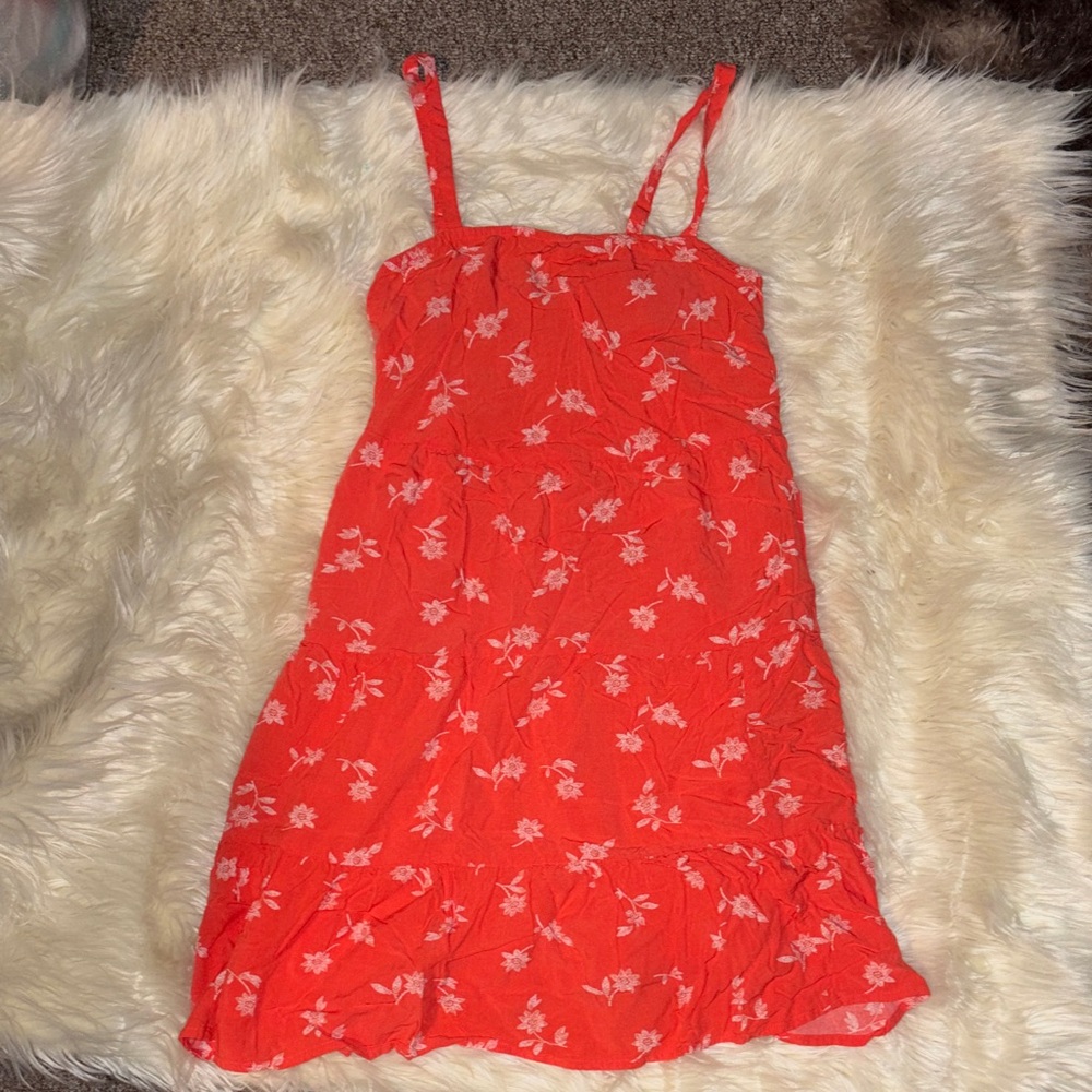 Old Navy Red Floral Casual Dress
